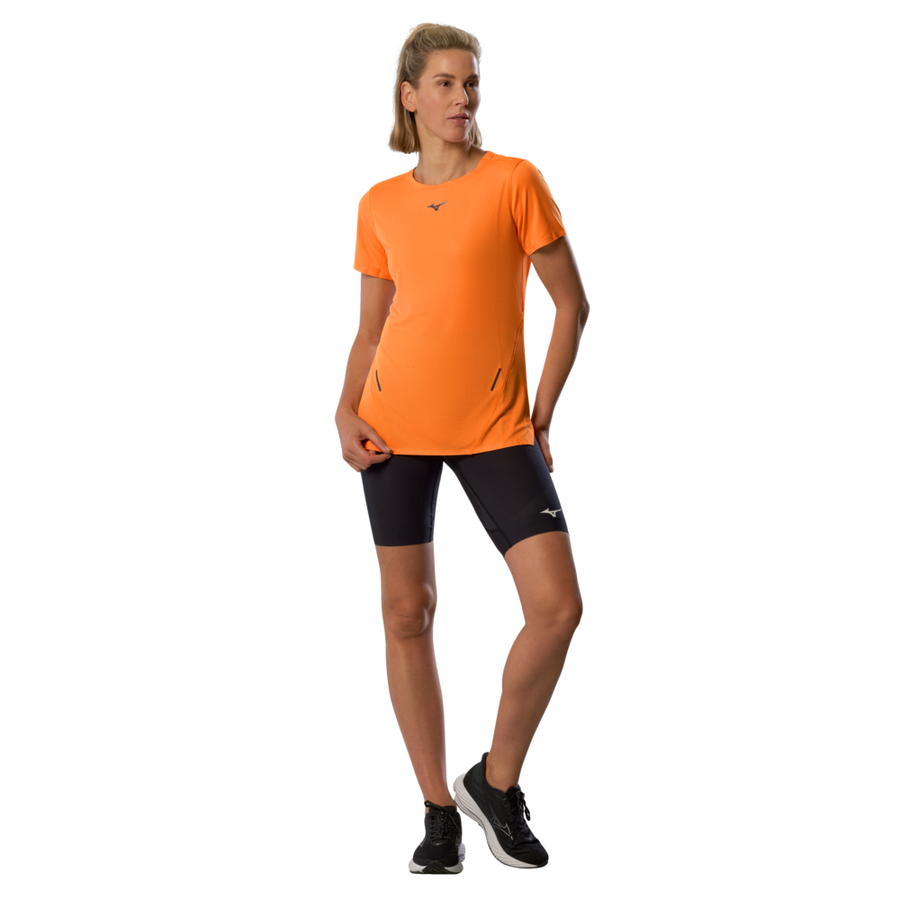 Mizuno Tech Light Dryaeroflow Short Sleeve Tee Tangelo